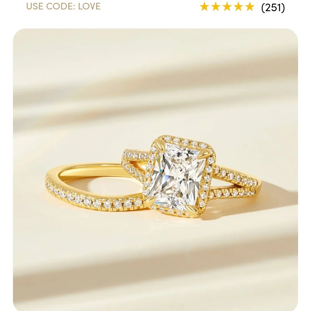 The EVELYN Modern Gents Gold Ring Set - Picture 3 of 7